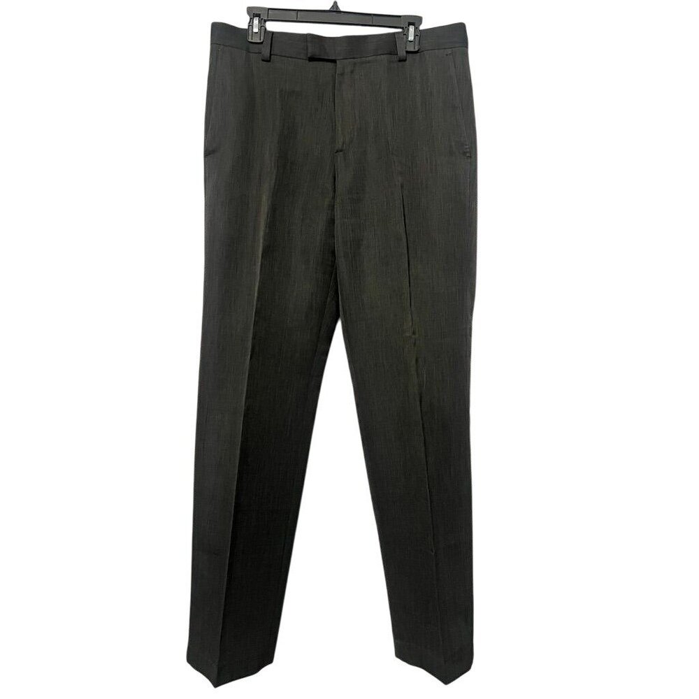 Kenneth Cole Reaction Mens Dress Pants 34X32 Gray Cotton